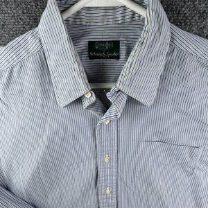 Gitman Bros For Schupp & Snyder Button Up Shirt Striped Blue White 15.5 33